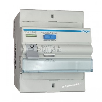 Intrerupator diferential RCCB 4P 40A/100mA 6kA tip A CEA440E Hager