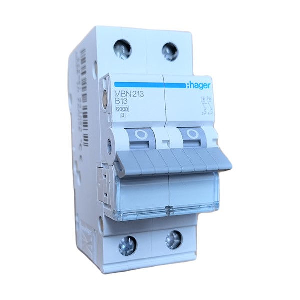 Siguranta automata  2P,13A, 6kA, curba B, Hager MBN213