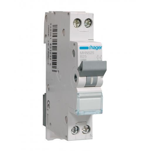Siguranta automata 1P+N, 25A, 4.5kA curba B, Hager MHN525