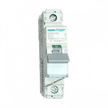 Siguranta automata 1P, 40A, 10kA, curba B, Hager NBN140