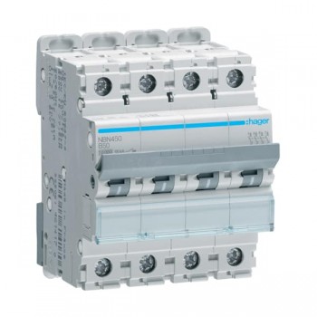 Siguranta automata 4P, 50A, 10kA, curba B, Hager NBN450