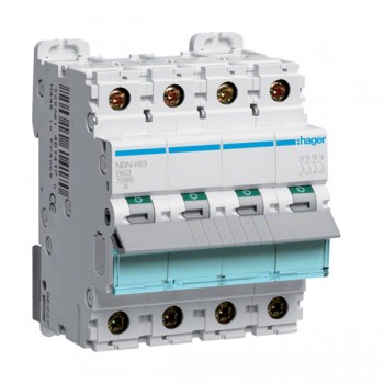 Siguranta automata 4P, 63A, 10kA, curba B, Hager NBN463