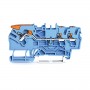 Clema sir 2.5mmp albastru 2102-5304 3 cond. cu levier si buton Wago