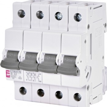 Siguranta automata 3P+N 32A Curba B 6kA, ETI-P6 001900413