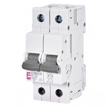 Siguranta automata 2P 32A Curba B 6kA, ETI-P6 001900213