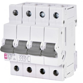 Siguranta automata 3P+N 10A Curba B 6kA, ETI-P6 001900408