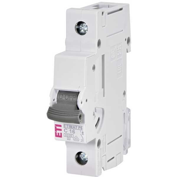 Siguranta automata 1P 16A Curba C 6kA, ETI-P6 001900030
