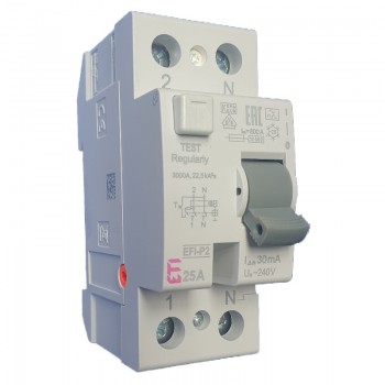 Siguranta automata diferentiala RCCB 25A/30mA, ETI 002061111