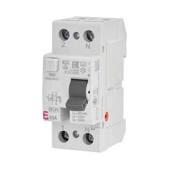 Siguranta automata diferentiala RCCB 63A/30mA tip A 10kA EFI-P2, ETI 002061113