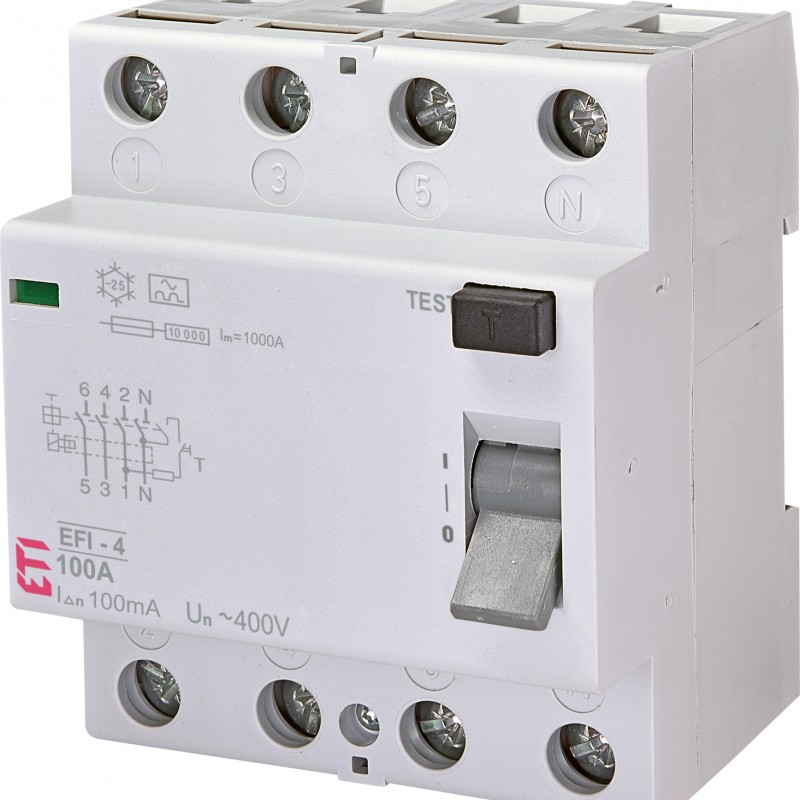 Intrerupator diferential RCCB 4P 100A/100mA 10kA tip A 002062152 ETI