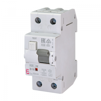 Siguranta automata diferentiala RCBO 1P+N B-16A/30mA tip A KZS-2M 002173204 ETI