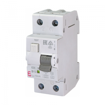 Siguranta automata diferentiala RCBO 1P+N B-13A/10mA tip A KZS-2M 002173213 ETI
