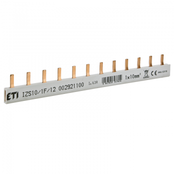 Busbar 1P 12M 63A 10mmp tip pin ETI 002921100