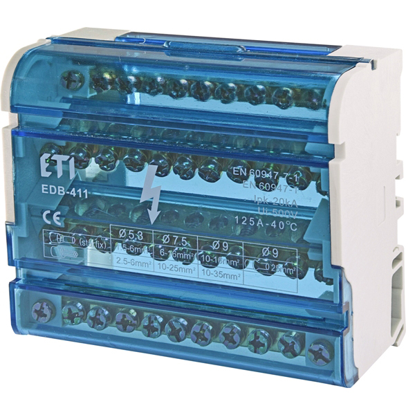 Repartitor 4P 125A, 7x6+2x16+2x16 EDB-411 ETI 1102304