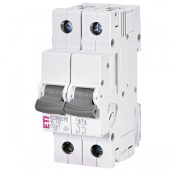 Siguranta automata 2P 10A Curba B 6kA, ETI-P6 001900208