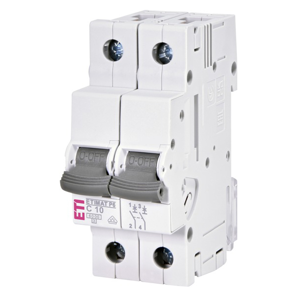 Siguranta automata 2P 10A Curba C 6kA, ETI-P6 001900228
