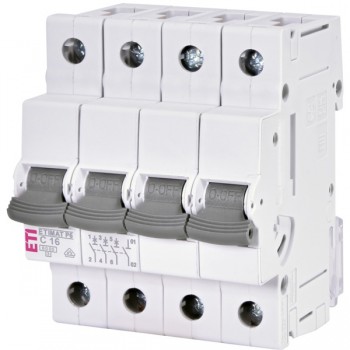 Siguranta automata 3P+N 16A Curba C 6kA, ETI-P6 001900430