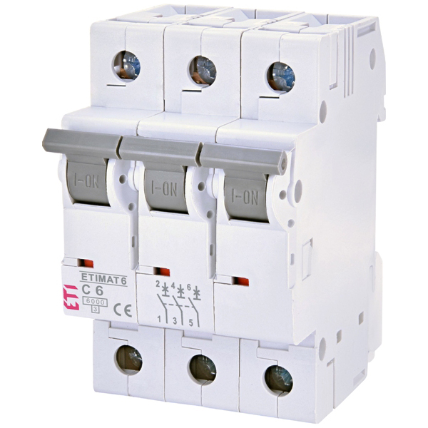 Siguranta automata 3P 6A Curba C 6kA, ETI 002145512