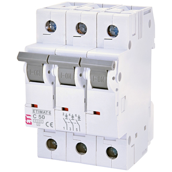 Siguranta automata 3P 50A Curba C 6kA, ETI 002145521
