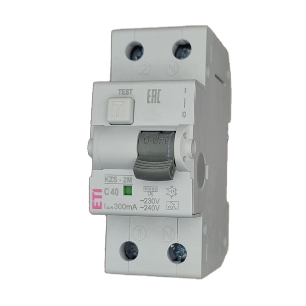 Siguranta automata diferentiala RCBO 1P+N C-40A/300mA tip A KZS-2M 002173428 ETI