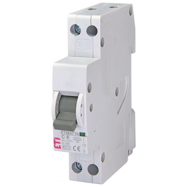 Siguranta automata 1P+N  6A Curba C 6kA 1M, ETI 002191121