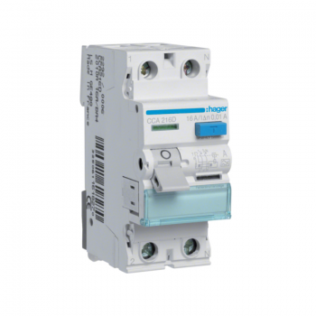 Intrerupator diferential RCCB 1P+N 16A/10mA 6kA tip A CCA216D Hager