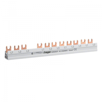 Busbar tripolar 12M 63A furca 10mmp KDN363F Hager