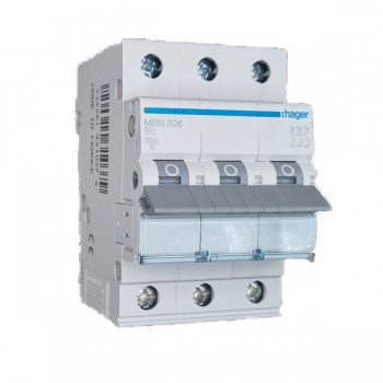 Siguranta automata 3P, 6A, 6kA, curba B, Hager MBN306