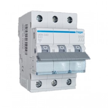 Siguranta automata 3P, 40A, 6kA, curba B, Hager MBN340