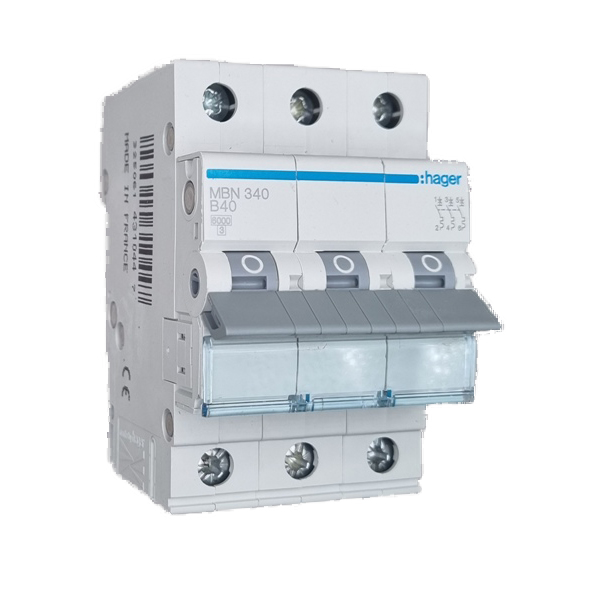 Siguranta automata 3P, 40A, 6kA, curba B, Hager MBN340