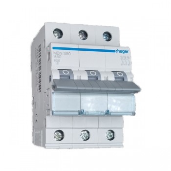 Siguranta automata 3P, 50A, 6kA, curba B, Hager MBN350