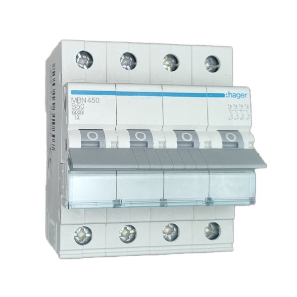 Siguranta automata 4P, 50A, 6kA, curba B, Hager MBN450