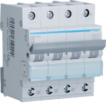 Siguranta automata 3P+N, 40A, 6kA, curba B, Hager MBS640  quick connect