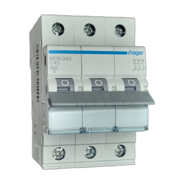 Siguranta automata 3P, 40A, 6kA, curba C, Hager MCN340