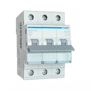 Siguranta automata 3P, 50A, 6kA, curba C, Hager MCN350