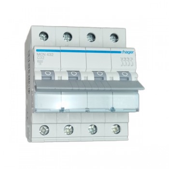 Siguranta automata 4P, 32A, 6kA, curba C, Hager MCN432