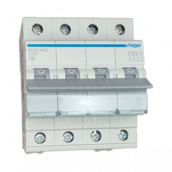 Siguranta automata 4P, 50A, 6kA, curba C, Hager MCN450