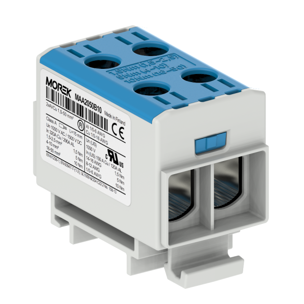 Clema derivatie 1P 2x1.5-50mmp Al/Cu albastru MAA2050B10