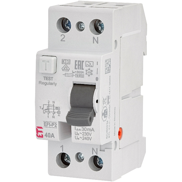 Siguranta automata diferentiala RCCB 40A/30mA, ETI 002061112