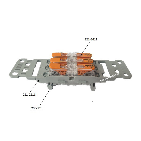 Adaptor de montaj gri 6mm Wago 209-120
